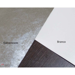 Chapa de aço 200 x 300 mm Branca - Com bordas dobradas