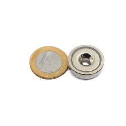 Fixador Magnético Ø25 x 6 mm com furo escariado