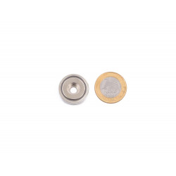 Fixador Magnético Ø25 x 8 mm com furo rebaixado