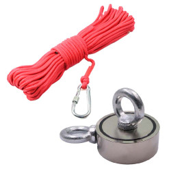 KIT Pesca magnética Imã 200 kg com 20m de corda