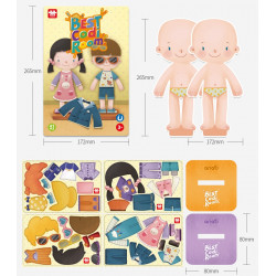 Boneca Magnética com roupas e acessórios - Melhores amigos