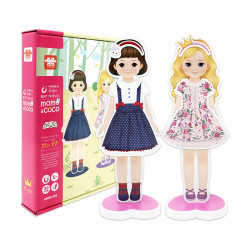 Boneca Magnética com roupas e acessórios